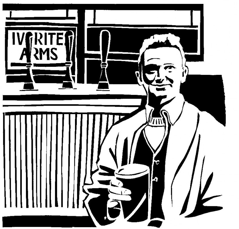 Sarah Hopkins | Y Gof, Diwedd Shifft/ The Blacksmith, end of shift | Screenprint