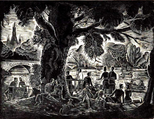 09 Arthur Charlton Serpentine London woodengraving 15 x 20cms 1947