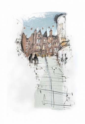 Kelly Stewart | Steps to Cockburn Street | screenprint