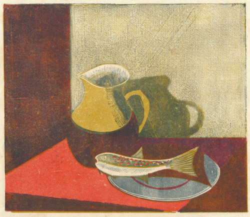 14 Arthur Charlton Fish on a Plate lithograph 26 x 30cms