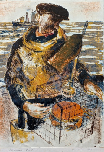 19 Arthur Charlton The Crabber lithograph 38 x 27cms 1951