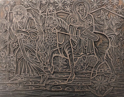 1967 “Flight into Egypt” lin‌o block 190 x 145 mm
