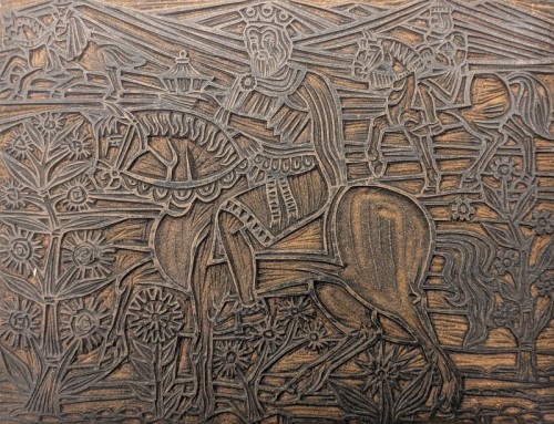 1968 “Balthazar, Caspar and Melchior” linoblock 185 x 145 mm