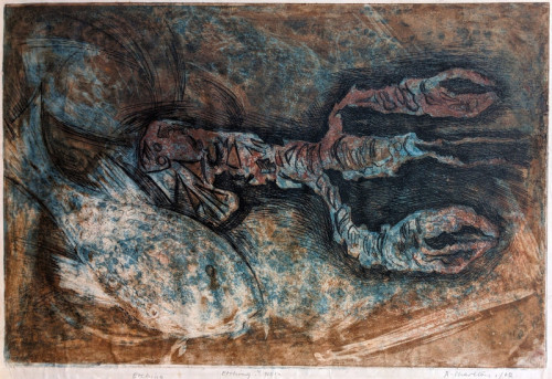 24 Arthur Charlton Lobster and Fish etching 35 x53cms