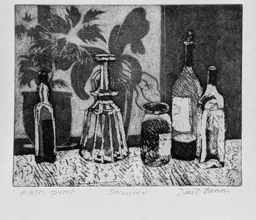 David Barron Decanter  Aquatint  20 x 25cm £95