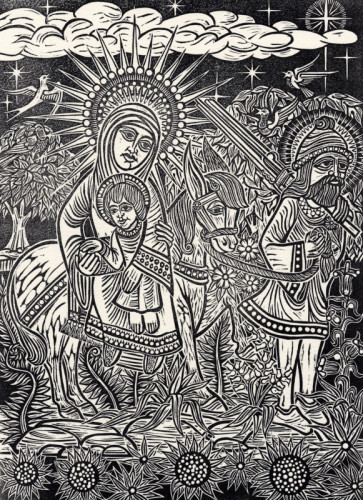 Alan Figg The Flight into Egypt linocut 235 x 330 mm £40.00