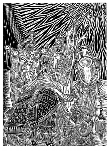 Alan Figg “The Three Kings” linocut 245 x 340 mm £40.00