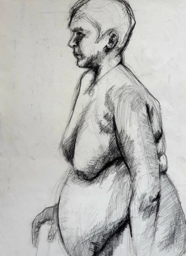 Alan Williams Big Lady Charcoal Pencil 60 x 42 cm.jpeg