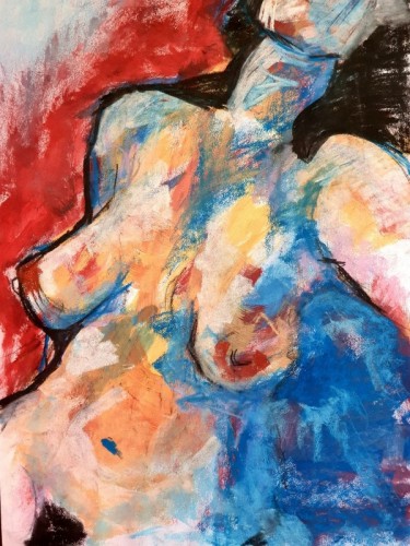 Alan Williams Red & Blue 1 Mixed Media 60 x 42cm