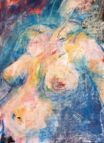 Alan Williams Red & Blue 2 Mixed Media 60 x 42cm