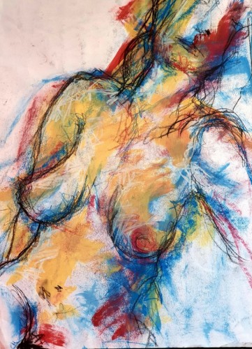 Alan Williams Red & Blue 3 Mixed Media 60 x 42cm