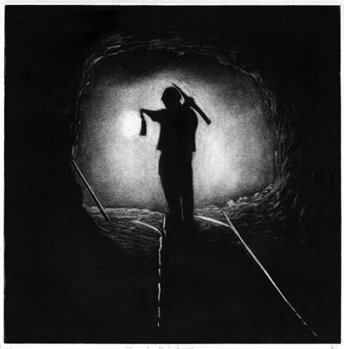 Andrew Baldwin | Descent into Darkness | Faux Mezzotint