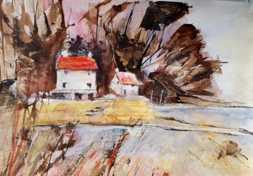 Anne Gullick | Autumn Day at Laugharne | acrylic