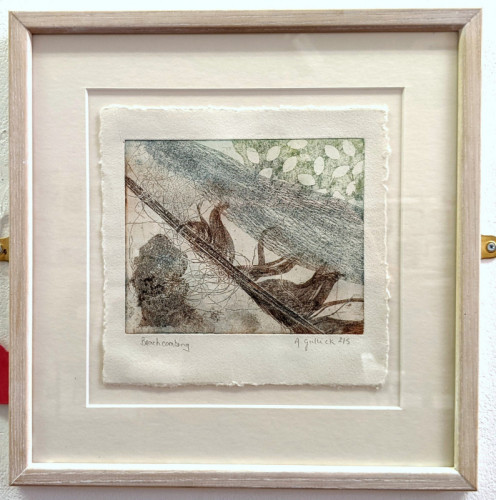 Anne Gullick Beachcombing etching 31x33cm £60