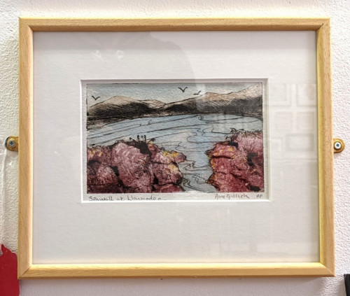 Anne Gullick Sea wall at Llanmadoc watercolour 22x26cm £60