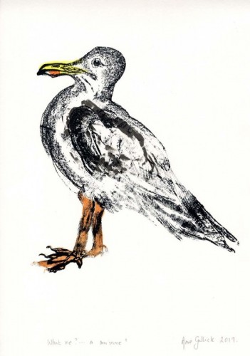 Anne Gullick What me..a nuisance screenprint 50 x 36cms