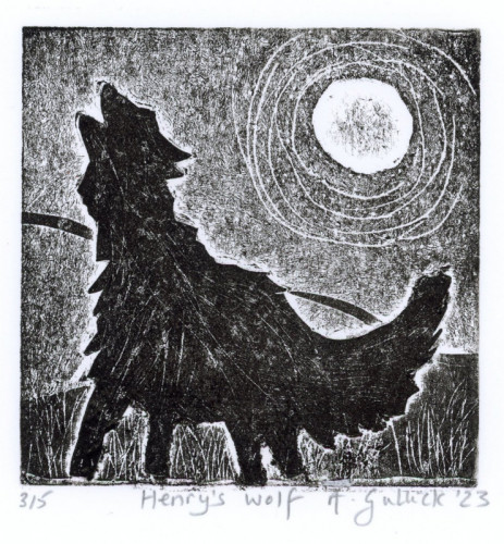 Anne Gullick_Henry_s Wolf_Collagraph