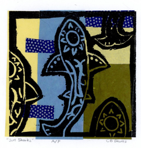 Catherine Brooke Davies_Sun Sharks_Relief Print