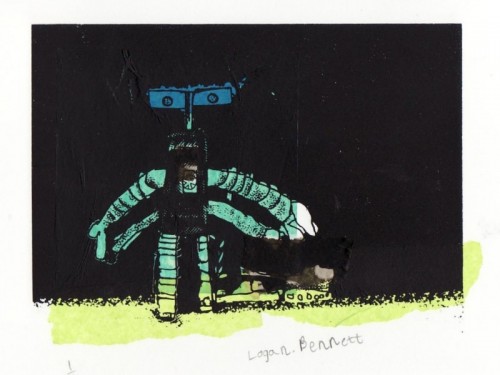 Cila Primary School | Logan Bennett | ipad designed screenprint with chîne collé