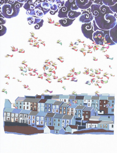 DIPTYCH Flock Screenprint on Somerset Satin paper 29 x 38cm £290