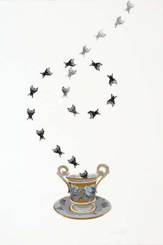 DIPTYCH Tea Dance Screenprint and hand-stamping with ink on Somerset Satin paper 38 x 57cm £390