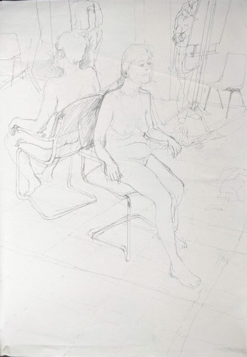 David Barron life study-005 graphite 60 x 88cms