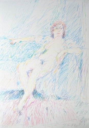 David Barron life study-007 coloured pencil 60 x 88cms