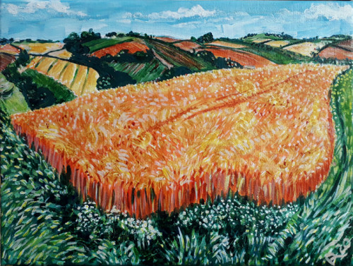 David Hockney: Wheat Field Near Fridaythorpe 