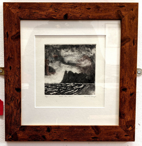 David La Grange Great Tor Gower aquatint 34x32 £95