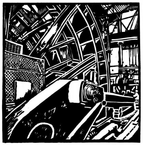 Dawn McIntyre | Into the Bowels | Linocut