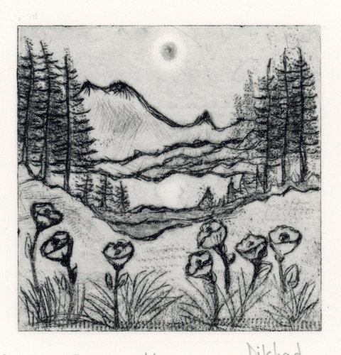 Dilshad Jahan_Blue Moon_Drypoint