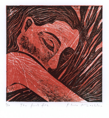 Flora McLachlan_The First Fire_Collagraph