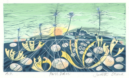Judith Stroud Pwll Ddu linocut 16 x 28cm £95