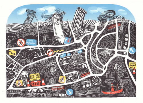 Judith Stroud Swansea Diversions linocut 28 x 38cm £105