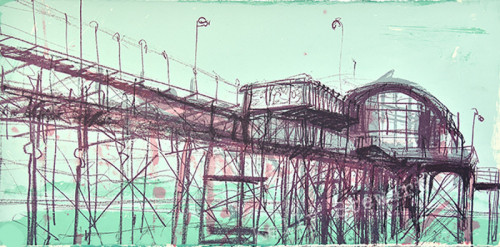 Kelly Stewart Mumbles Pier screenprint 28cm x 19cm £65