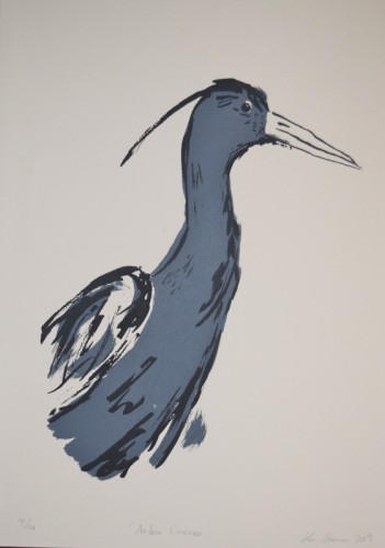 Kara Seaman Ardea Cinerea Screenprint 51 x 35