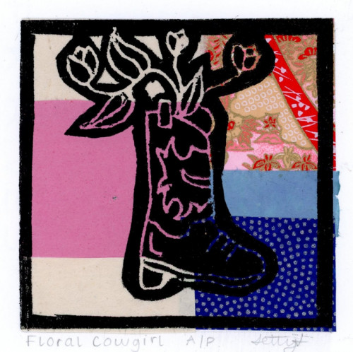 Letty Lewis_Floral Cowgirl_Relief Print