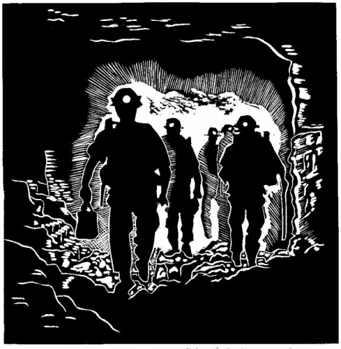Louise Hughes | Heroic Efforts of the Rescuers at the Gleision Colliery Disaster | Linocut