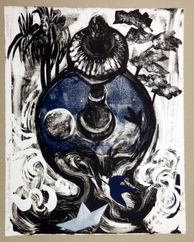 Lucy Donald | DRINKING FOUNTAIN, CWMDONKIN PARK | screenprint