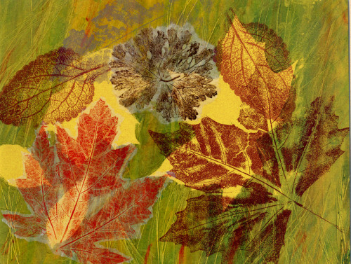 Ruth Parmiter Autumn 1 screenprint and collage 22x30cm £20