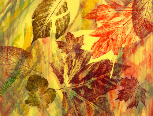 Ruth Parmiter Autumn flight 1 screenprint and collage 23x30cm £20