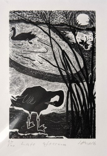 Sally Hands | Late afternoon | wood engraving | 12 x 8cm | £70.00