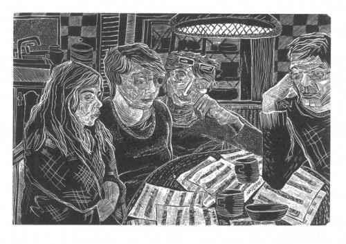 Sally Hands  | The Rehearsal  | wood engraving  | 13x19cm | £120