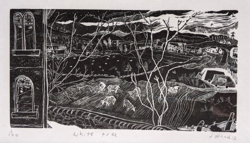 Sally Hands | White Tree  | wood engraving | 10 x 19cm | £90.00