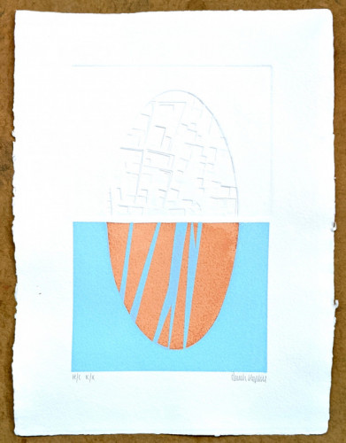 Sarah Hopkins screenprint and collagraph