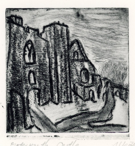 Weixin Liu_Oystermouth Castle_Drypoint