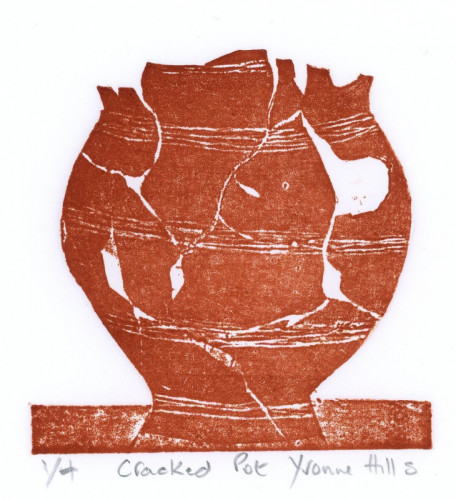 Yvonne Hills_Cracked Pot_Collagraph