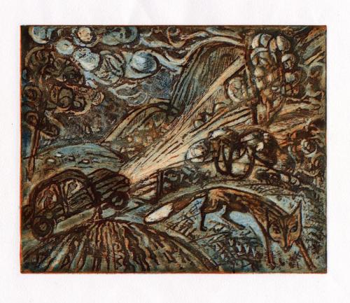 Bridget Stevens Night Run Etching