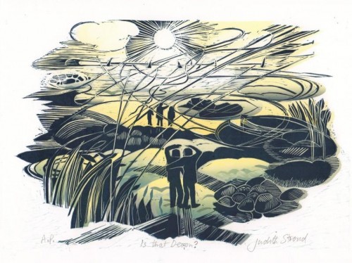 'Is That Devon', linocut digital, approx image size 20 cm x 28cm 