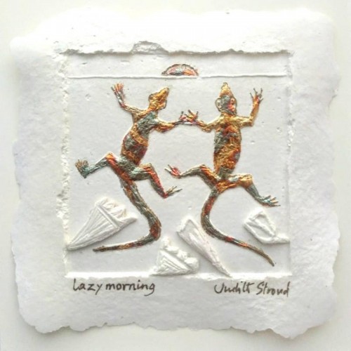 'Lazy Morning', paper sculpture relief approx paper size 18cms x 18cms 